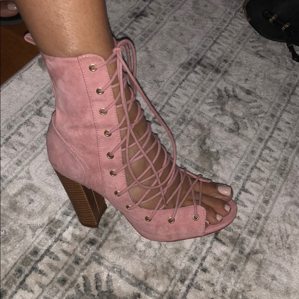 Liliana lace up mid calves booties